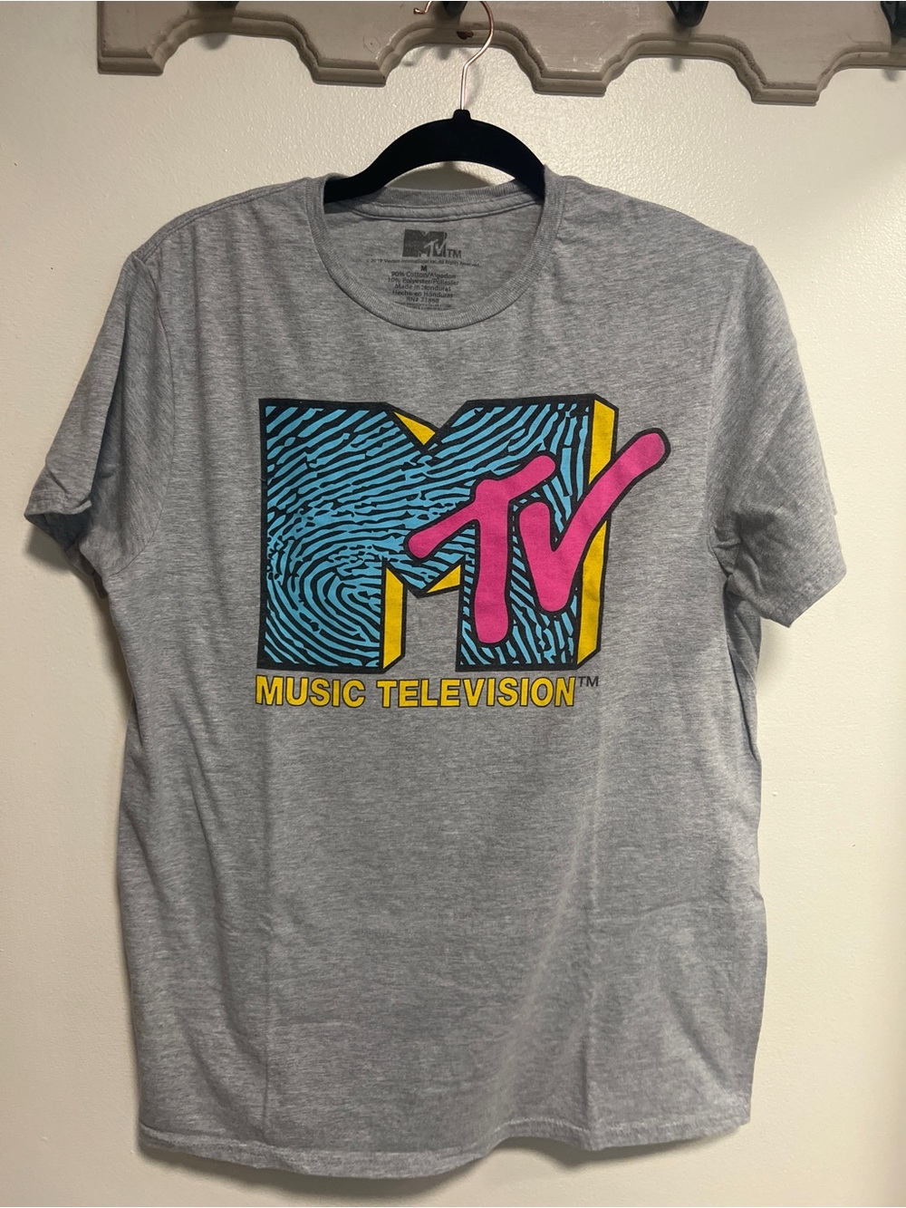 MTV Heather Gray Logo Tee with Black Print